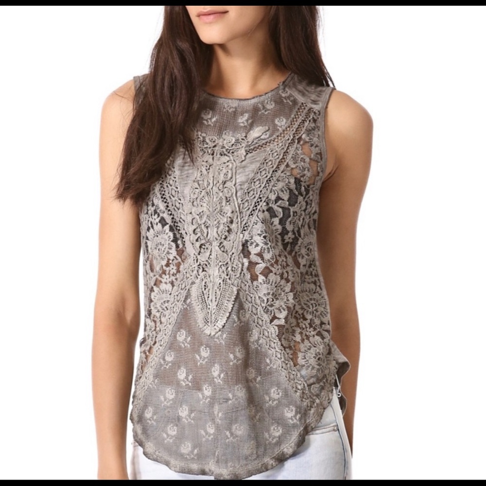 Free People Boho Lace Top